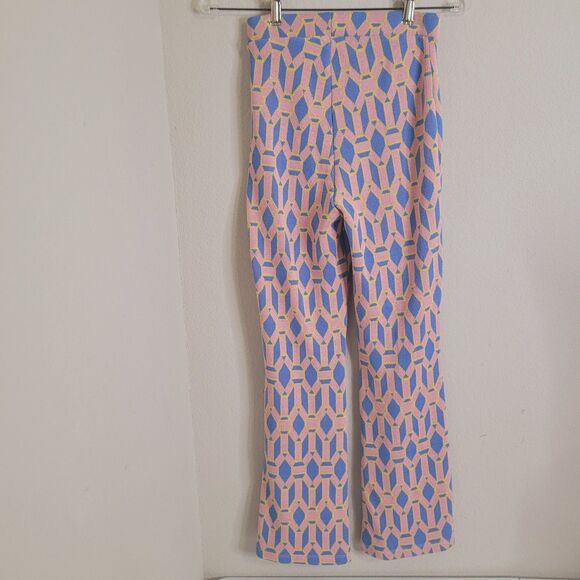 Zara Small leggings juniors elastic waist stretch geometric knit flare - Picture 4 of 8